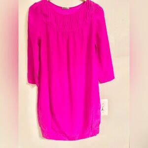 Loeffler Randall Hot Pink 100% Silk Sheath Dress Size 2- EUC
